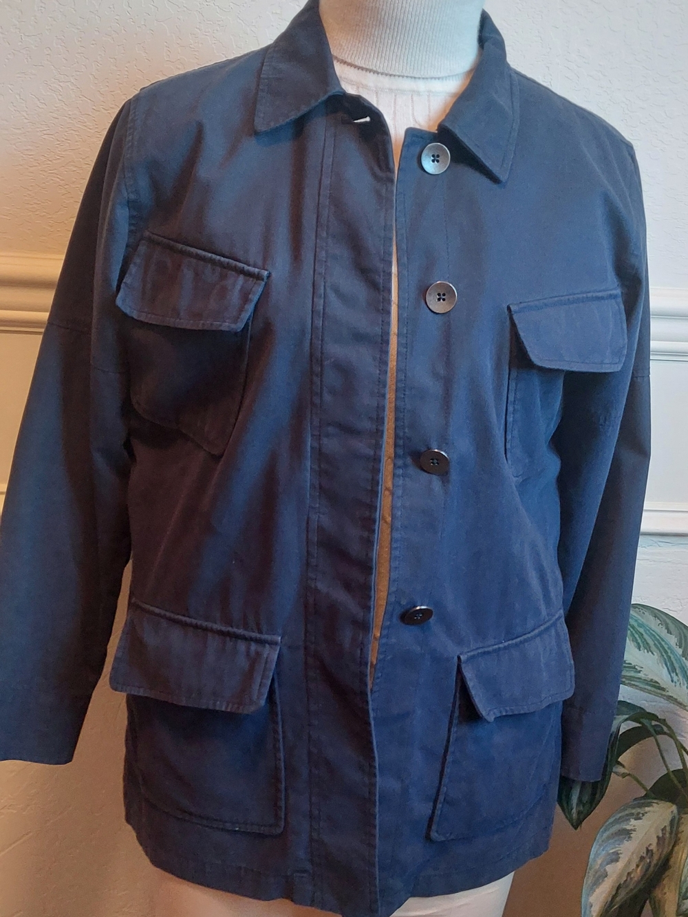 kate spade "Saturdays" Womans Navy Field Jacket with Flap Pockets